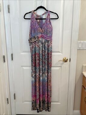 Shoreline Purple and Blue Paisley Maxi Dress